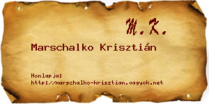 Marschalko Krisztián névjegykártya